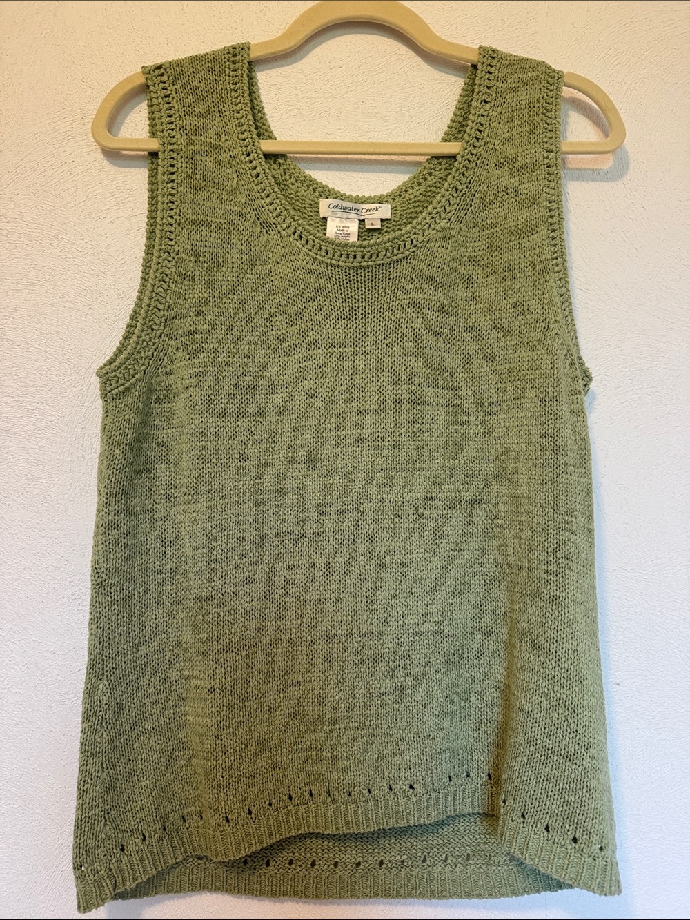 Coldwater Creek Sage Green Knit Sleeveless Tank